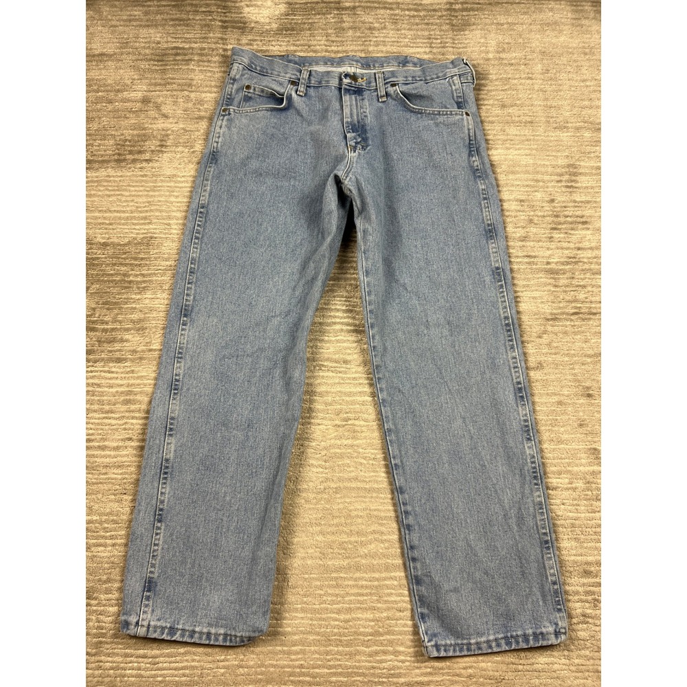 Wrangler Jeans Mens 36x30 Blue Rugged Wear Straight Leg 100% Cotton 1035001VI